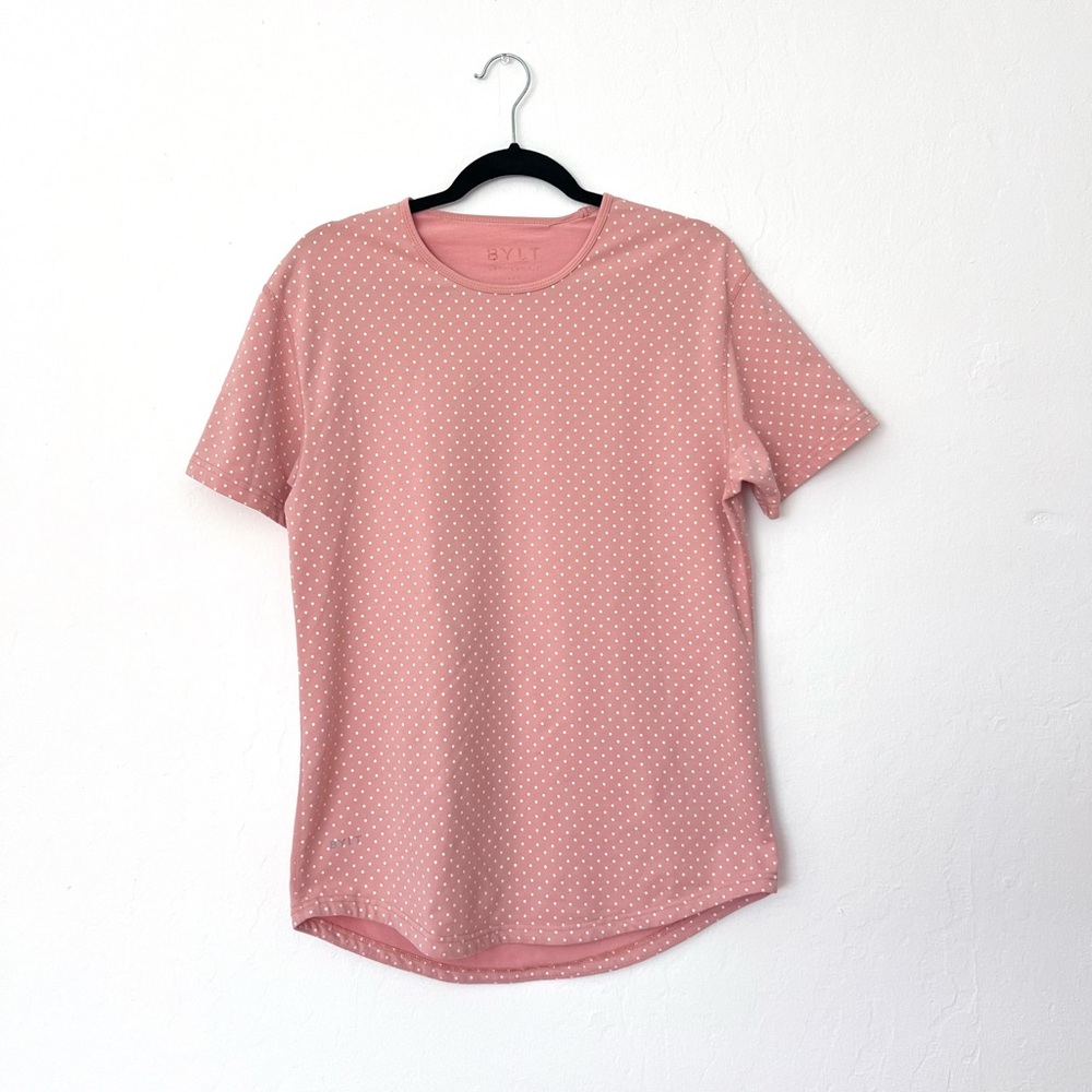 BYLT Drop Cut Lux Polka Dot Shirt